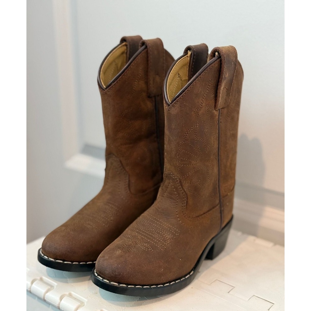 Masterson Boot Co. RB2000C Brown Leather Western Cowboy Boots Kids Size 9